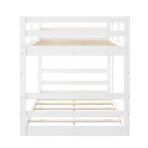Homeroots Pastel White Twin Over Twin Dual Ladder Bunk Bed  Manufactured Wood And Solid Wood 403619