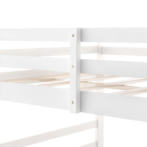 Homeroots Pastel White Twin Over Twin Dual Ladder Bunk Bed  Manufactured Wood And Solid Wood 403619