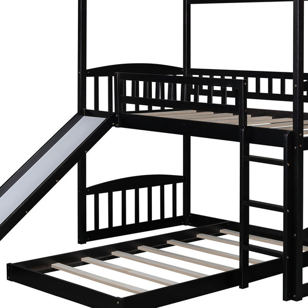 Homeroots Espresso Full Over Full Contemporary Bunk Bed  Manufactured Wood And Solid Wood 403636