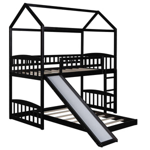 Homeroots Espresso Full Over Full Contemporary Bunk Bed  Manufactured Wood And Solid Wood 403636