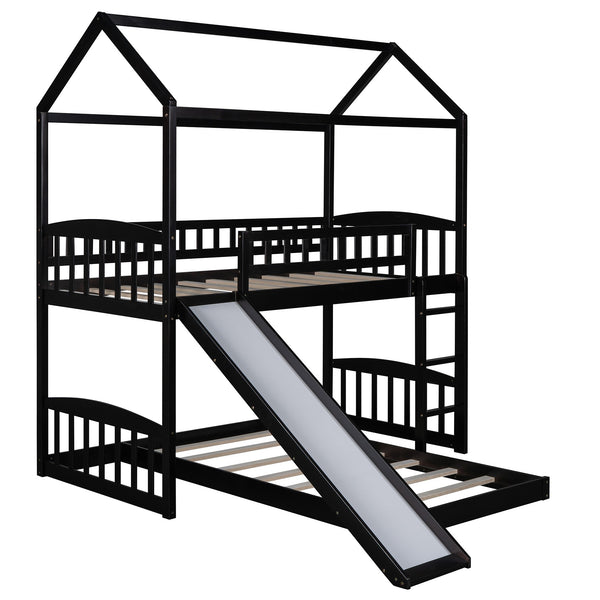 Homeroots Espresso Full Over Full Contemporary Bunk Bed  Manufactured Wood And Solid Wood 403636