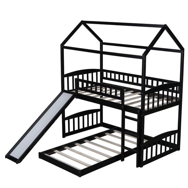 Homeroots Espresso Full Over Full Contemporary Bunk Bed  Manufactured Wood And Solid Wood 403636