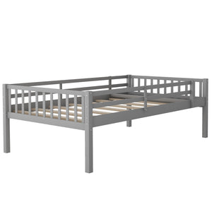 Homeroots Gray Full Over Double Twin Triple Bunk Beds With Drawers  Manufactured Wood And Solid Wood 403637