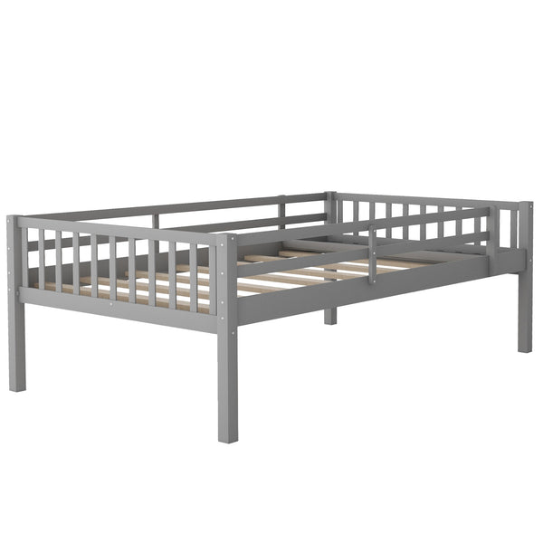 Homeroots Gray Full Over Double Twin Triple Bunk Beds With Drawers  Manufactured Wood And Solid Wood 403637