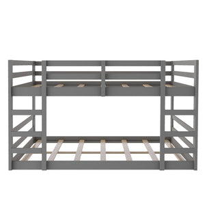 Homeroots Pastel Gray Twin Over Twin Dual Ladder Bunk Bed  Manufactured Wood And Solid Wood 403643