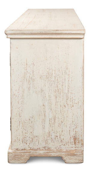 Sarreid Alambra Sideboard - Stylish Antiqued Blue Finish With 2 Removable Shelves For Versatile Storage Solutions White  40365