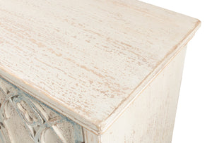 Sarreid Alambra Sideboard - Stylish Antiqued Blue Finish With 2 Removable Shelves For Versatile Storage Solutions White  40365