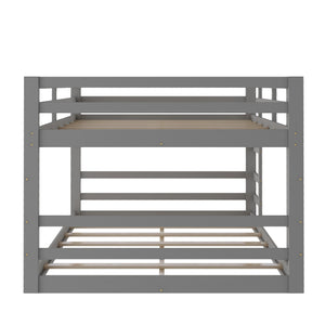 Homeroots Pastel Gray Full Over Full Dual Ladder Bunk Bed  Manufactured Wood And Solid Wood 403662