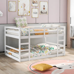 Homeroots Pastel White Full Over Full Dual Ladder Bunk Bed  Manufactured Wood And Solid Wood 403663