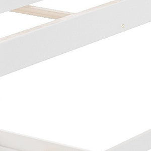 Homeroots Pastel White Full Over Full Dual Ladder Bunk Bed  Manufactured Wood And Solid Wood 403663