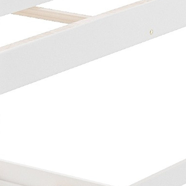 Homeroots Pastel White Full Over Full Dual Ladder Bunk Bed  Manufactured Wood And Solid Wood 403663