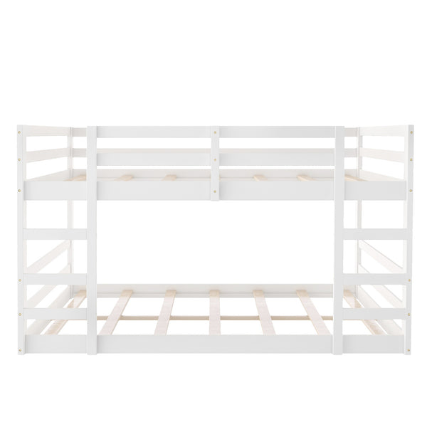 Homeroots Pastel White Full Over Full Dual Ladder Bunk Bed  Manufactured Wood And Solid Wood 403663