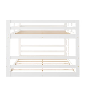 Homeroots Pastel White Full Over Full Dual Ladder Bunk Bed  Manufactured Wood And Solid Wood 403663