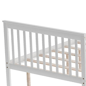 Homeroots White Full Over Full Farmhouse Style Bunk Bed With Storage Staircase  Manufactured Wood And Solid Wood 403667