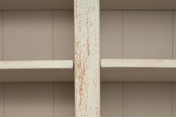 Sarreid Angelique Bookcase - Stylish Reclaimed Pine Design With 8 Adjustable Shelves In Antique Blue Wash Finish Beige  40368