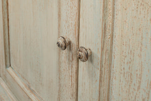 Sarreid Angelique Bookcase - Stylish Reclaimed Pine Design With 8 Adjustable Shelves In Antique Blue Wash Finish Beige  40368