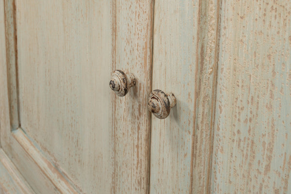 Sarreid Angelique Bookcase - Stylish Reclaimed Pine Design With 8 Adjustable Shelves In Antique Blue Wash Finish Beige  40368