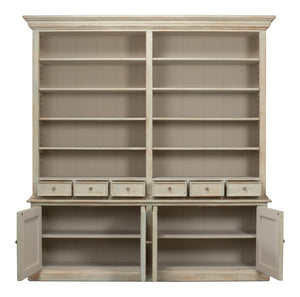 Sarreid Angelique Bookcase - Stylish Reclaimed Pine Design With 8 Adjustable Shelves In Antique Blue Wash Finish Beige  40368