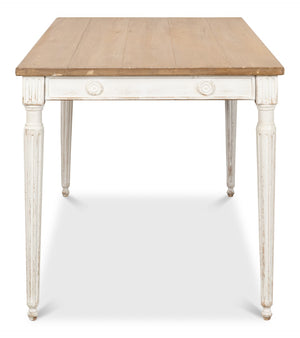 Sarreid Lady's Dining Table - Elegant Pine Design For Stylish Dining, Perfect For Modern Homes And Gatherings White  40369