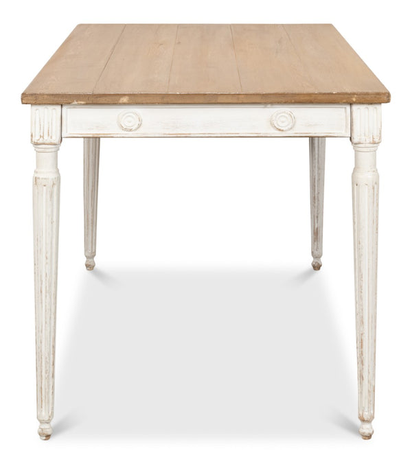 Sarreid Lady's Dining Table - Elegant Pine Design For Stylish Dining, Perfect For Modern Homes And Gatherings White  40369