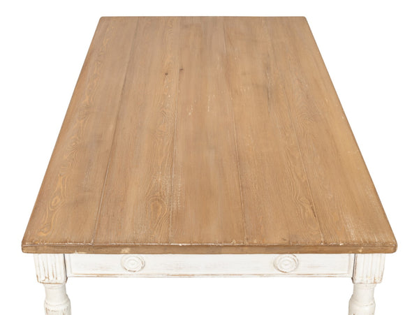 Sarreid Lady's Dining Table - Elegant Pine Design For Stylish Dining, Perfect For Modern Homes And Gatherings White  40369