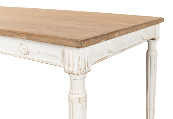 Sarreid Lady's Dining Table - Elegant Pine Design For Stylish Dining, Perfect For Modern Homes And Gatherings White  40369