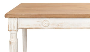 Sarreid Lady's Dining Table - Elegant Pine Design For Stylish Dining, Perfect For Modern Homes And Gatherings White  40369