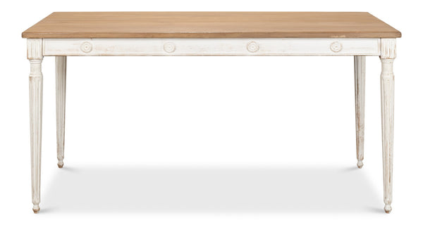 Sarreid Lady's Dining Table - Elegant Pine Design For Stylish Dining, Perfect For Modern Homes And Gatherings White  40369