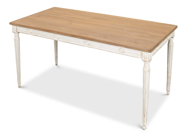 Sarreid Lady's Dining Table - Elegant Pine Design For Stylish Dining, Perfect For Modern Homes And Gatherings White  40369