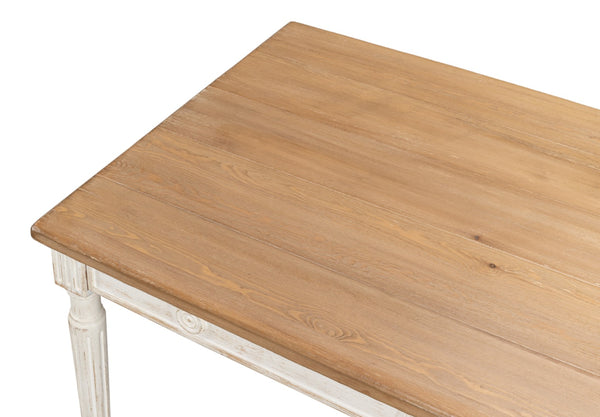 Sarreid Lady's Dining Table - Elegant Pine Design For Stylish Dining, Perfect For Modern Homes And Gatherings White  40369