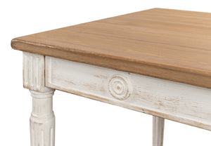 Sarreid Lady's Dining Table - Elegant Pine Design For Stylish Dining, Perfect For Modern Homes And Gatherings White  40369