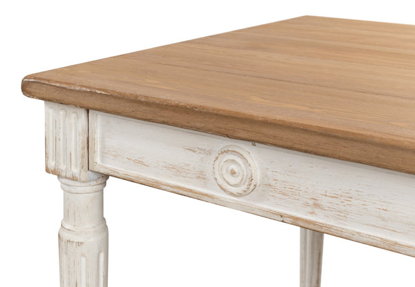 Sarreid Lady's Dining Table - Elegant Pine Design For Stylish Dining, Perfect For Modern Homes And Gatherings White  40369