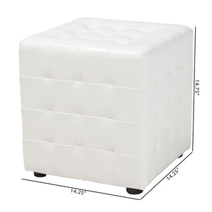 Baxton Studio Baxton Studio Modern Cube Ottoman Set of 2 – Stylish, Lightweight Footrest with Tufted Design White BH-5589-WHITE-OTTO
