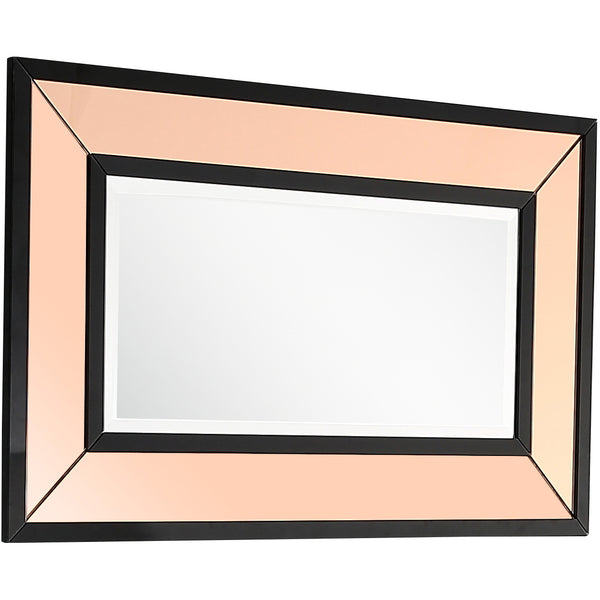 Homeroots 26" Rose Gold Wood Framed Accent Mirror  Glass 403716