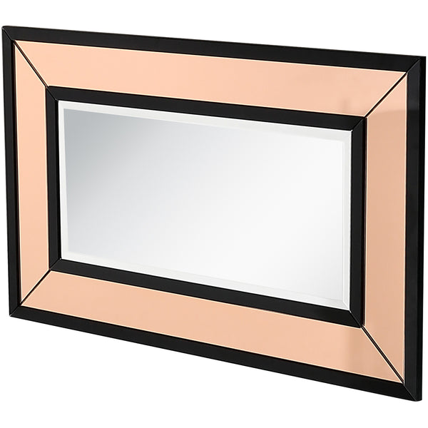 Homeroots 26" Rose Gold Wood Framed Accent Mirror  Glass 403716