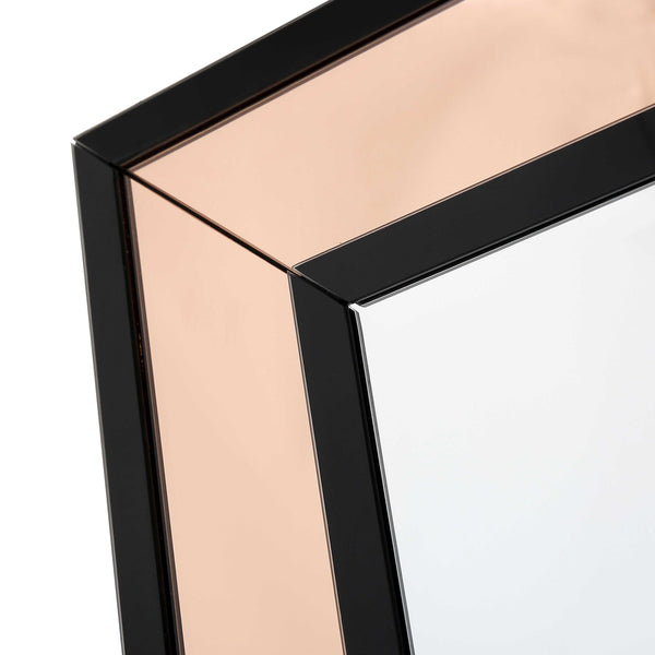 Homeroots 26" Rose Gold Wood Framed Accent Mirror  Glass 403716