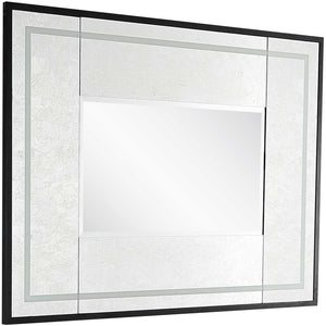 Homeroots 32" Silver Wood Framed Accent Mirror  Glass 403717