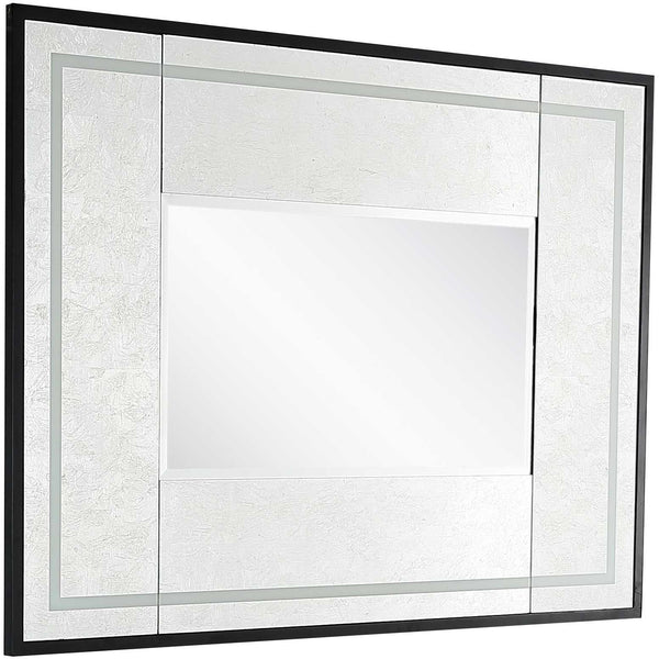 Homeroots 32" Silver Wood Framed Accent Mirror  Glass 403717