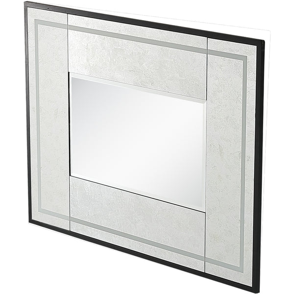 Homeroots 32" Silver Wood Framed Accent Mirror  Glass 403717
