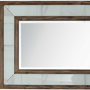 Homeroots 32" Brown Wood Framed Accent Mirror  Glass 403719