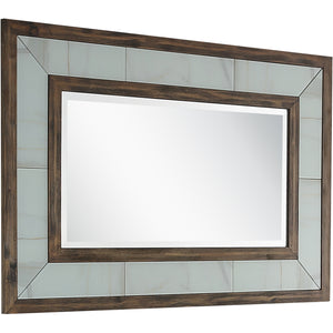 Homeroots 32" Brown Wood Framed Accent Mirror  Glass 403719