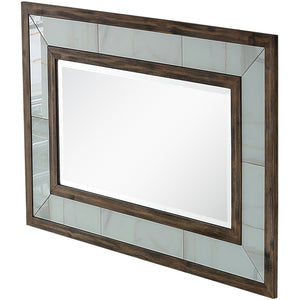 Homeroots 32" Brown Wood Framed Accent Mirror  Glass 403719