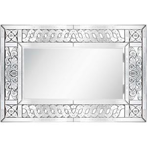 Homeroots 32" Clear Wood Framed Accent Mirror  Glass 403720
