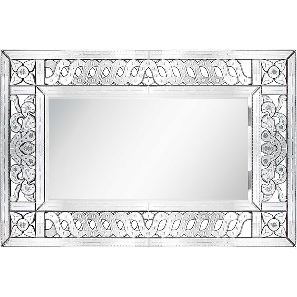 Homeroots 32" Clear Wood Framed Accent Mirror  Glass 403720