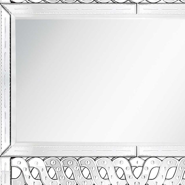 Homeroots 32" Clear Wood Framed Accent Mirror  Glass 403720