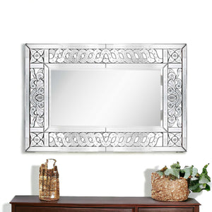 Homeroots 32" Clear Wood Framed Accent Mirror  Glass 403720