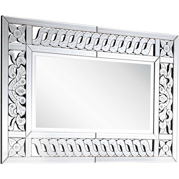 Homeroots 32" Clear Wood Framed Accent Mirror  Glass 403720