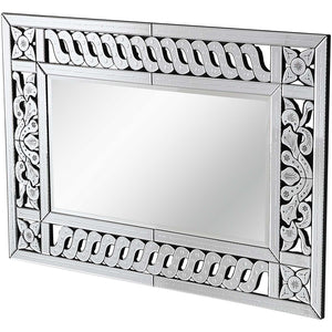 Homeroots 32" Clear Wood Framed Accent Mirror  Glass 403720