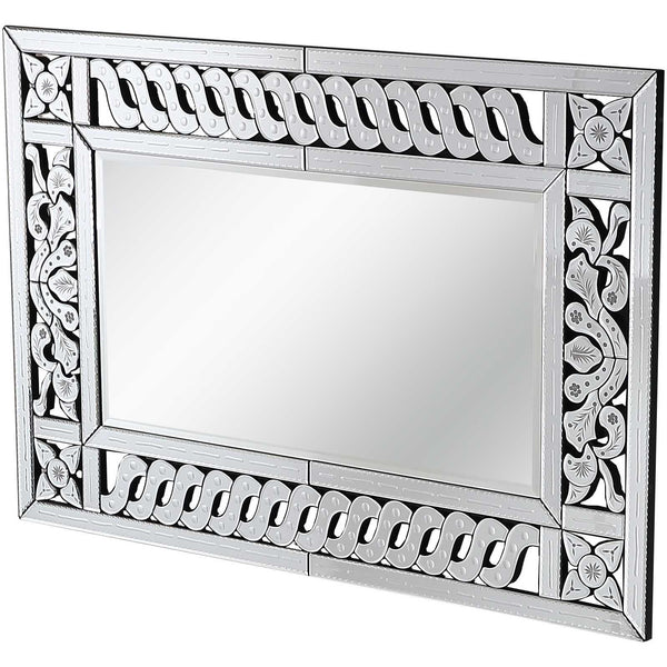 Homeroots 32" Clear Wood Framed Accent Mirror  Glass 403720