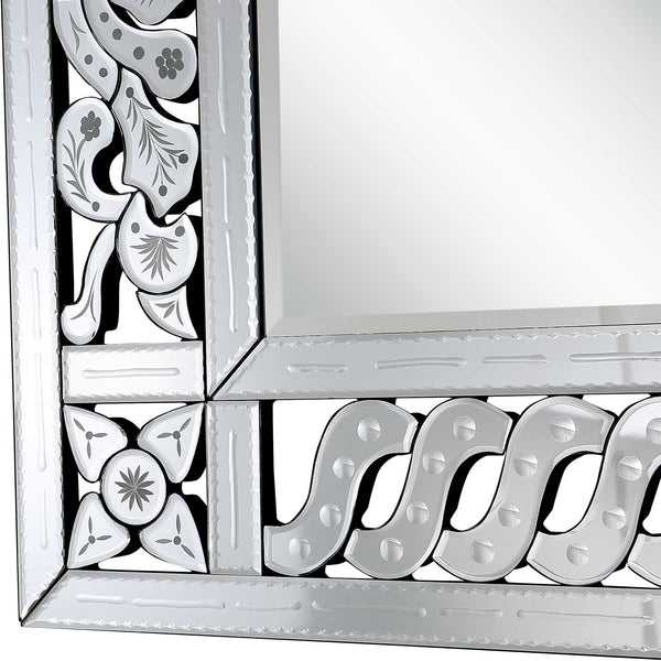 Homeroots 32" Clear Wood Framed Accent Mirror  Glass 403720